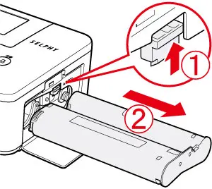 Detaching ink cassette from Canon SELPHY CP800 printer