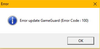 Error Code 100 GameGuard