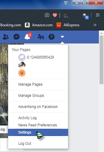 Facebook account settings