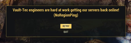 Fallout 76 NoRegionPing error