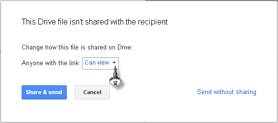 Gmail share and send third