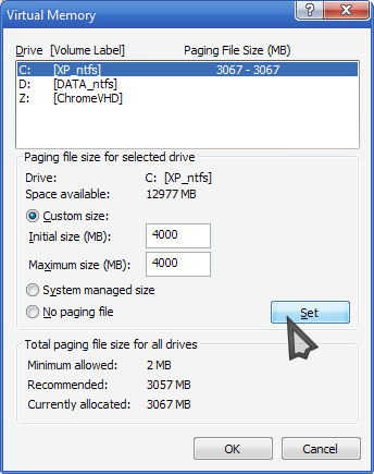 Increase virtual memory size