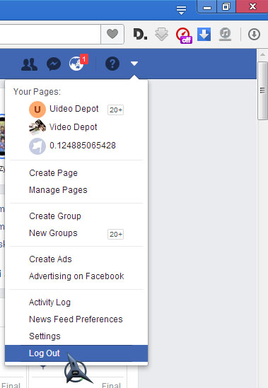 Logging out your Facebook account