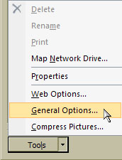 Microsoft Office Excel General Options