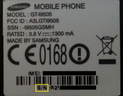 Samsung phone serial number