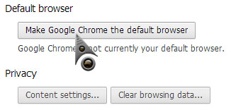 Set Google Chrome as default web browser