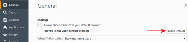 Set default web browser