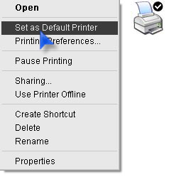 Set printer as default printer