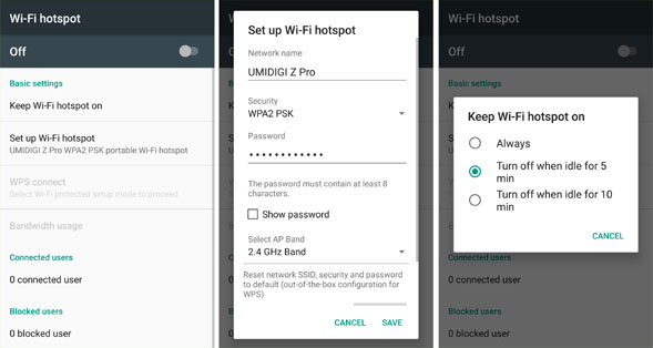 Setting up Wi-Fi hotspot on Android