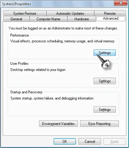 Settings performance section first