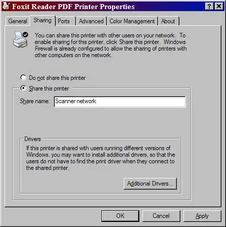 Sharing a scanner/printer across the network