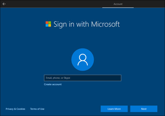 Sign in with Microsoft