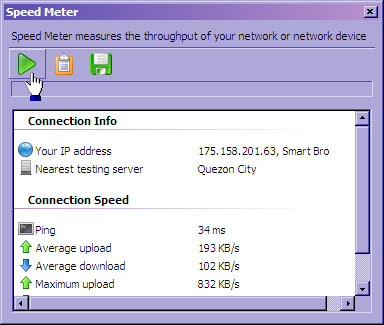 SoftPerfect NetWorx Speed Meter