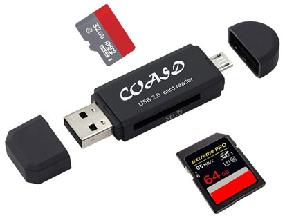 USB SD and microSD card reader
