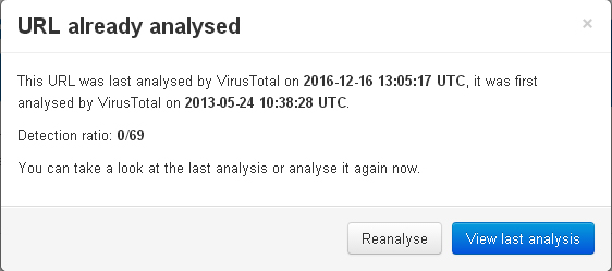 VirusTotal false positive result second