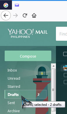Yahoo! Drafts folder