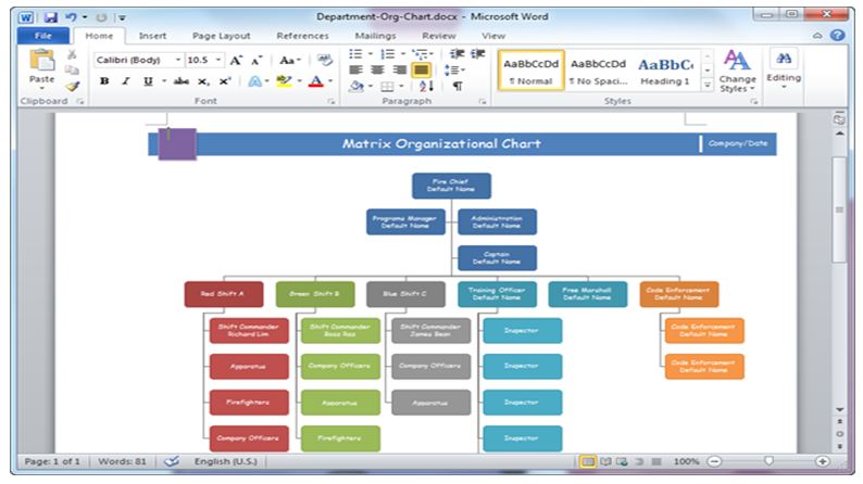 Org Chart Word Template