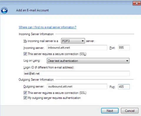 outgoing-mail-server-for-att-net